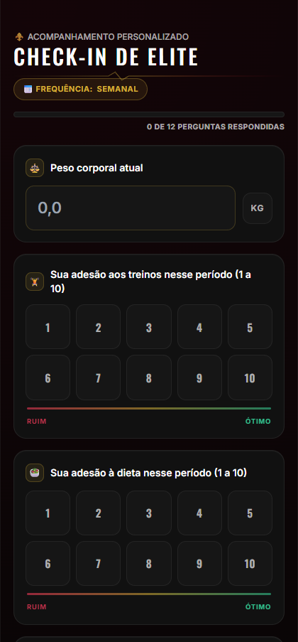 Tela real da aba Check-in
