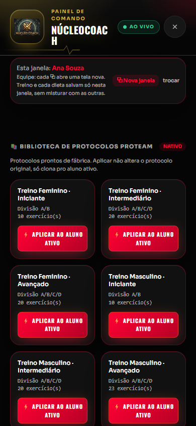 Tela real da biblioteca no painel
